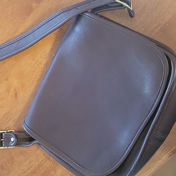 Vintage 80s COACH Classic Shoulder Bag Brown Leather Crossbody Handbag 9170 - Picture 1 of 4